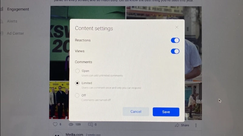 Article from media.com with the title Comment settings that put you in control.