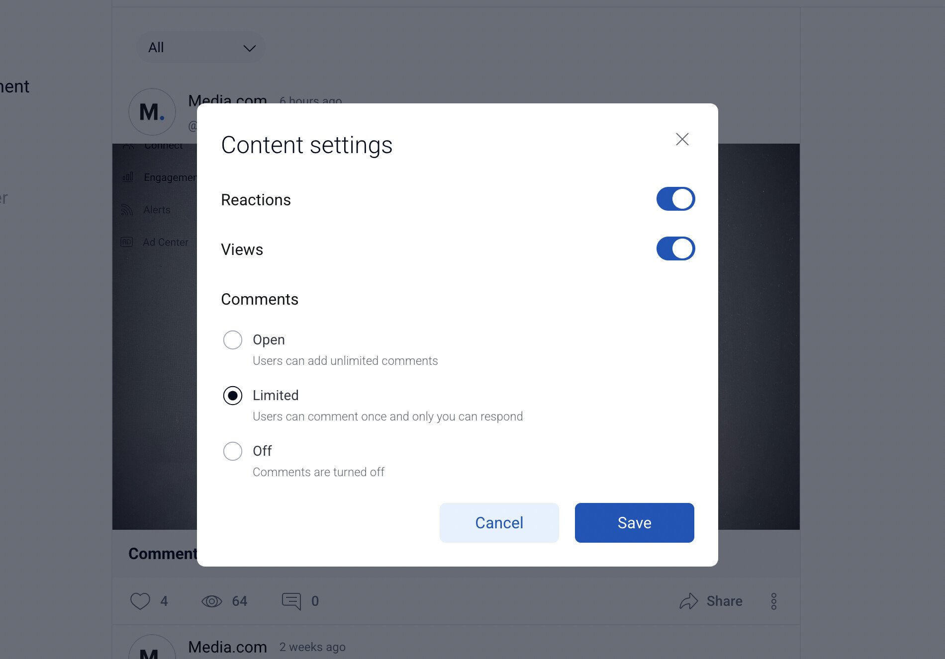 Comment settings that put you in control.
