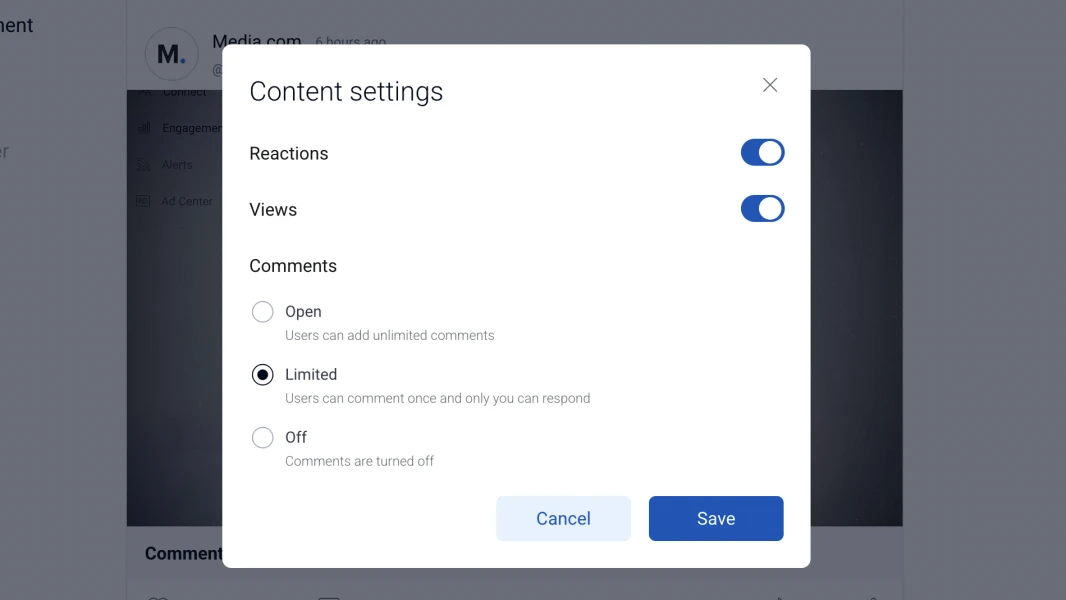 Comment settings that put you in control.