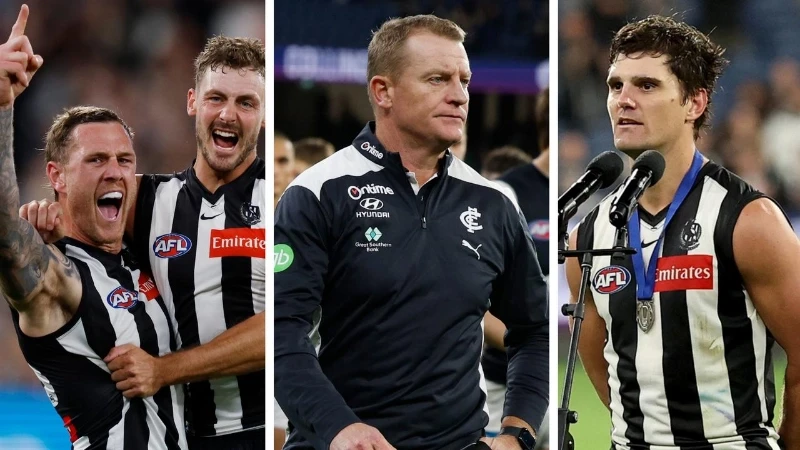 Article from www.foxsports.com.au with the title Pies pour pressure in premiership quarter surge as Blues’ horror second-half trend lives — 3-2-1