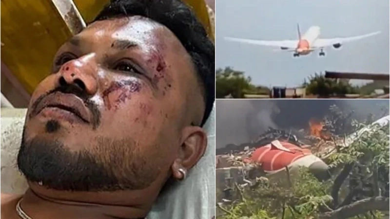 Article from www.skynews.com.au with the title Air India Flight 171 survivor tells family he is 'fine' after aircraft crashes moments after takeoff in Indian city of Ahmedabad