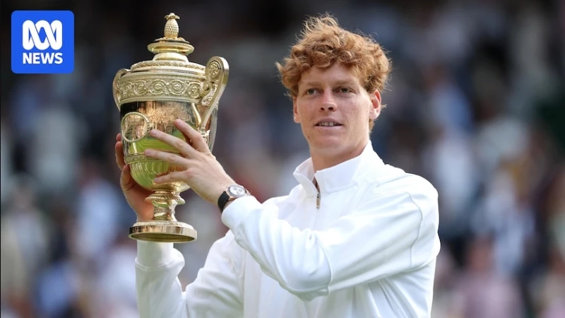 Article from www.abc.net.au with the title Jannik Sinner becomes first Italian player to win Wimbledon title after outclassing Carlos Alcaraz in final