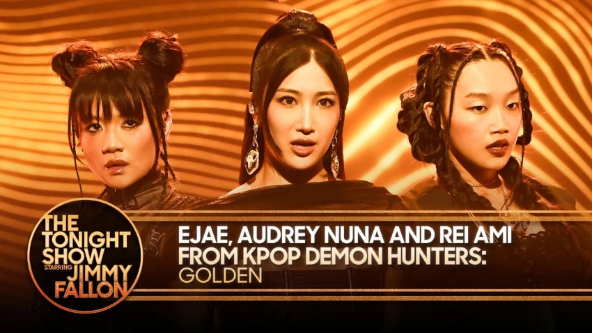 Article from www.youtube.com with the title EJAE, Audrey Nuna and Rei Ami from KPop Demon Hunters: Golden | The Tonight Show